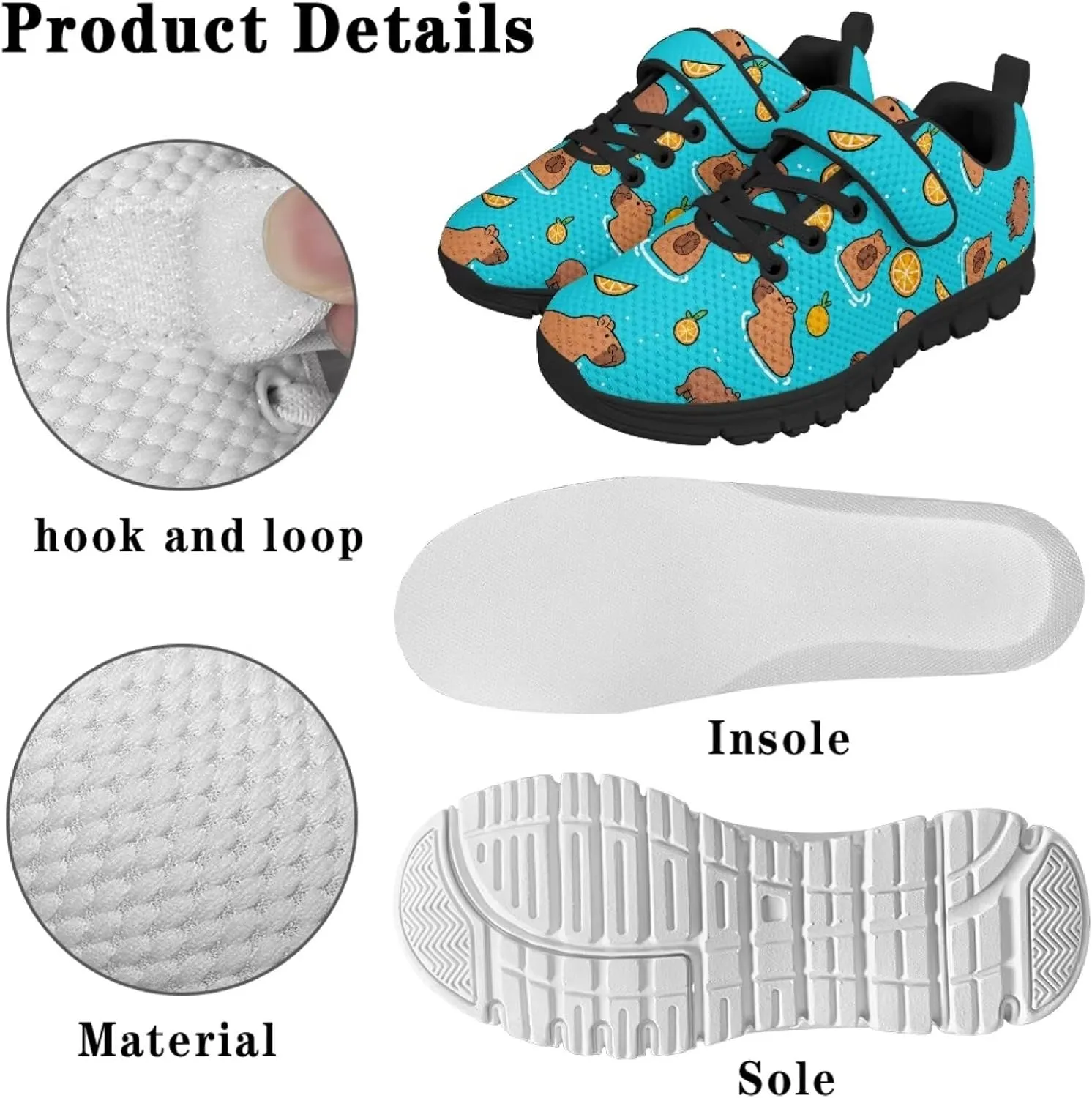 Little Kids Athletic Shoes for Boys Girls Sport Athletic Gym Walking Strap Sneakers Fitness Shoe