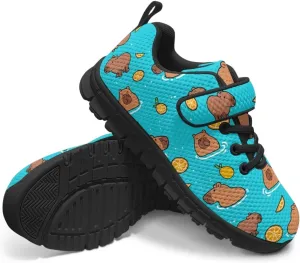 Little Kids Athletic Shoes for Boys Girls Sport Athletic Gym Walking Strap Sneakers Fitness Shoe