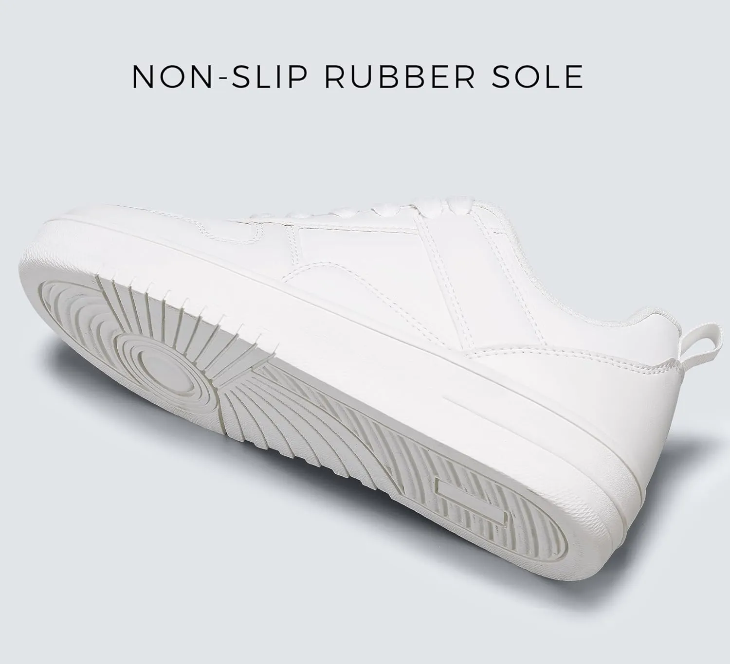 LUCKY STEP Women Fashion Sparkle Rhinestone Sneakers White Leather Low Top Tennis Shoes Lace Up Casual Comfortable Walking Shoe