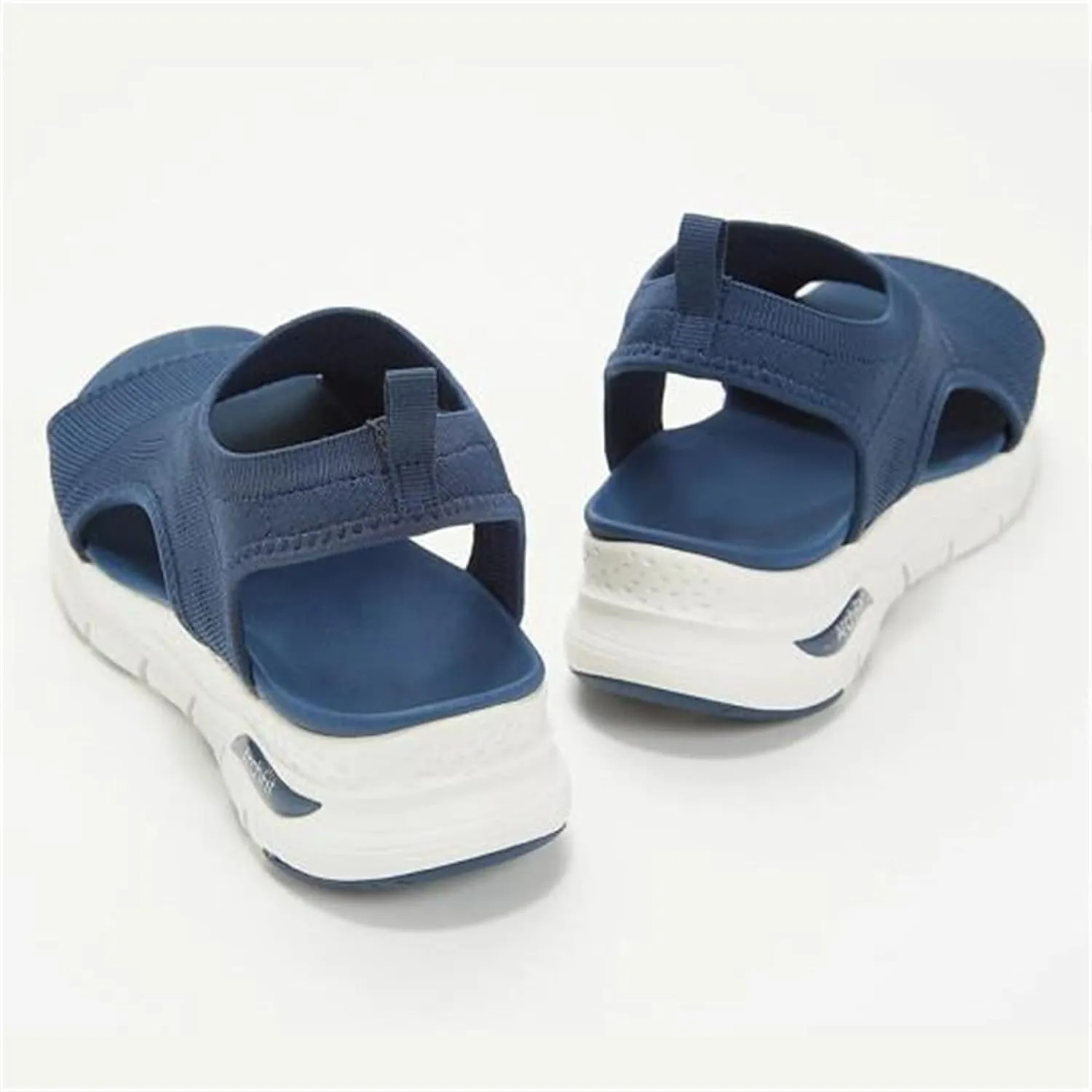 LUWAY Summer Washable Slingback Orthopedic Slide Sport Sandals Comfy Knit Thick Bottom Fish Mouth Casual Sandals Mesh Soft Sole Casual Women's Shoes,Blue,US8/EU40