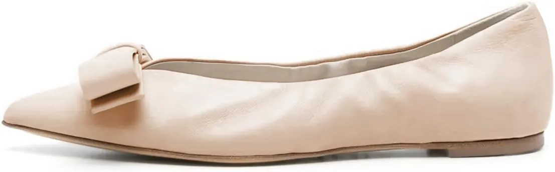 Maiyang Women Fashion Pointed Toe Bowknot Ballet Flats Slip on Comfy Casual Daily Wear Shoes Size 4-16 US