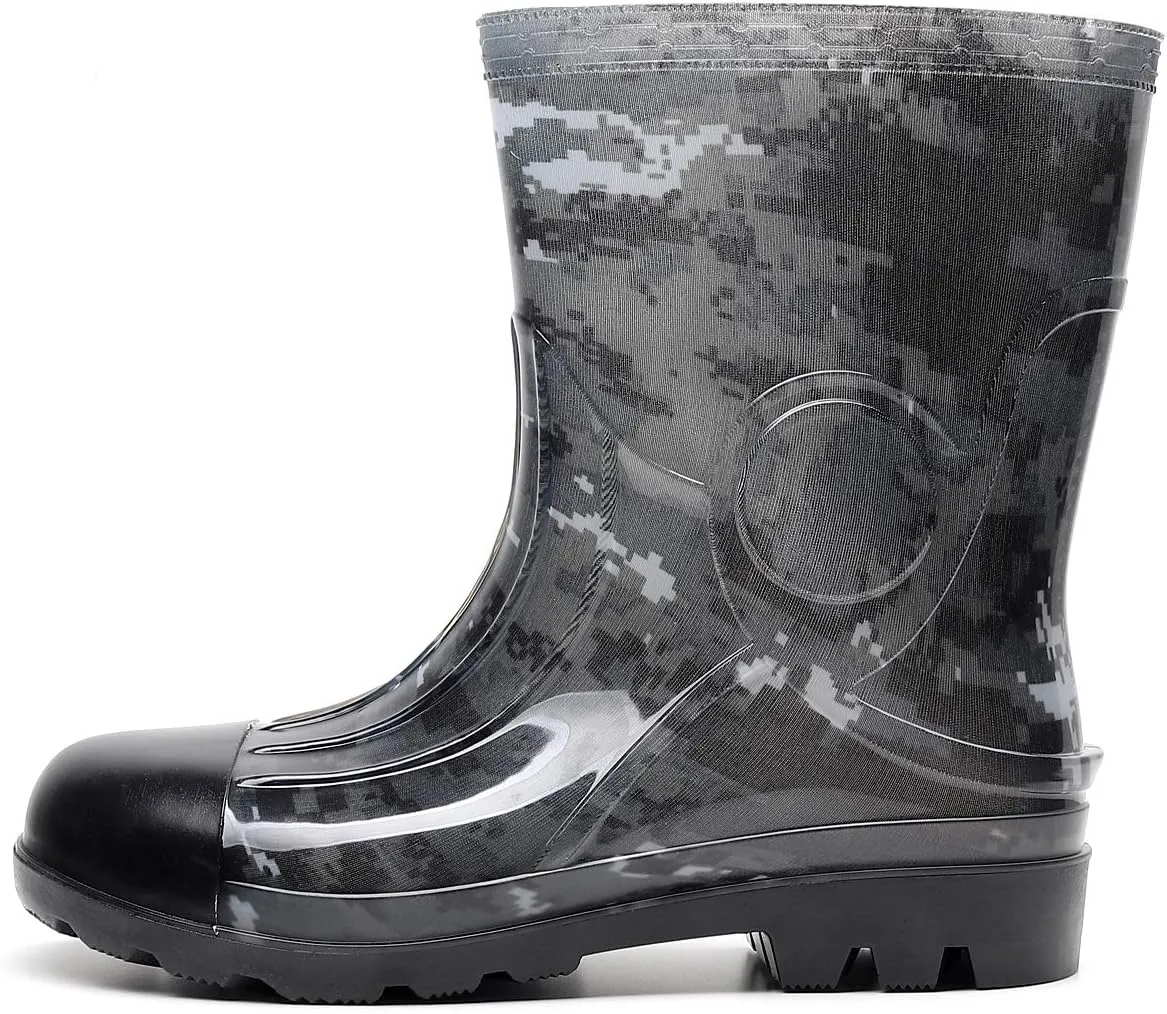 Man Knee High Rubber Rainboots Camo Waterproof Rubber Boots for Garden Man Rain Footwear Size