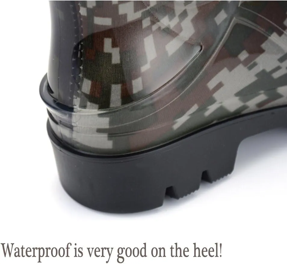 Man Knee High Rubber Rainboots Camo Waterproof Rubber Boots for Garden Man Rain Footwear Size