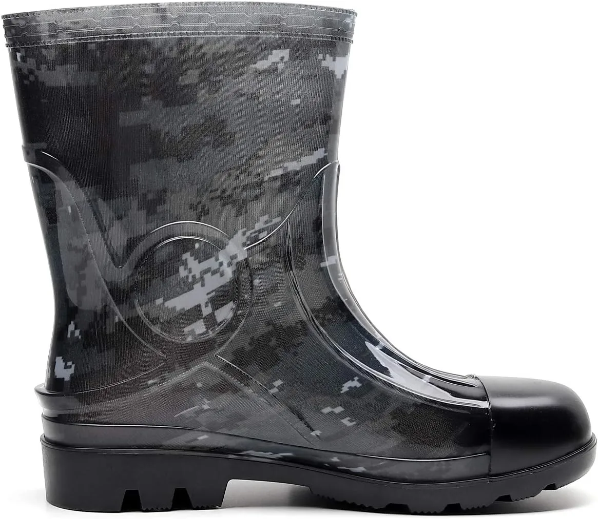 Man Knee High Rubber Rainboots Camo Waterproof Rubber Boots for Garden Man Rain Footwear Size