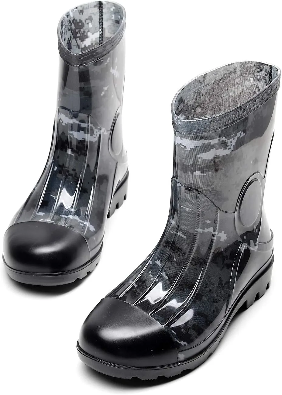 Man Knee High Rubber Rainboots Camo Waterproof Rubber Boots for Garden Man Rain Footwear Size