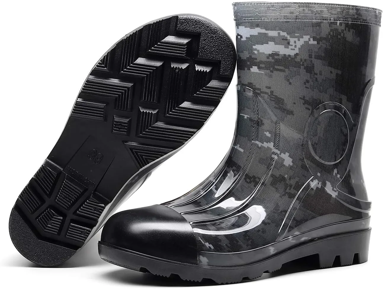 Man Knee High Rubber Rainboots Camo Waterproof Rubber Boots for Garden Man Rain Footwear Size