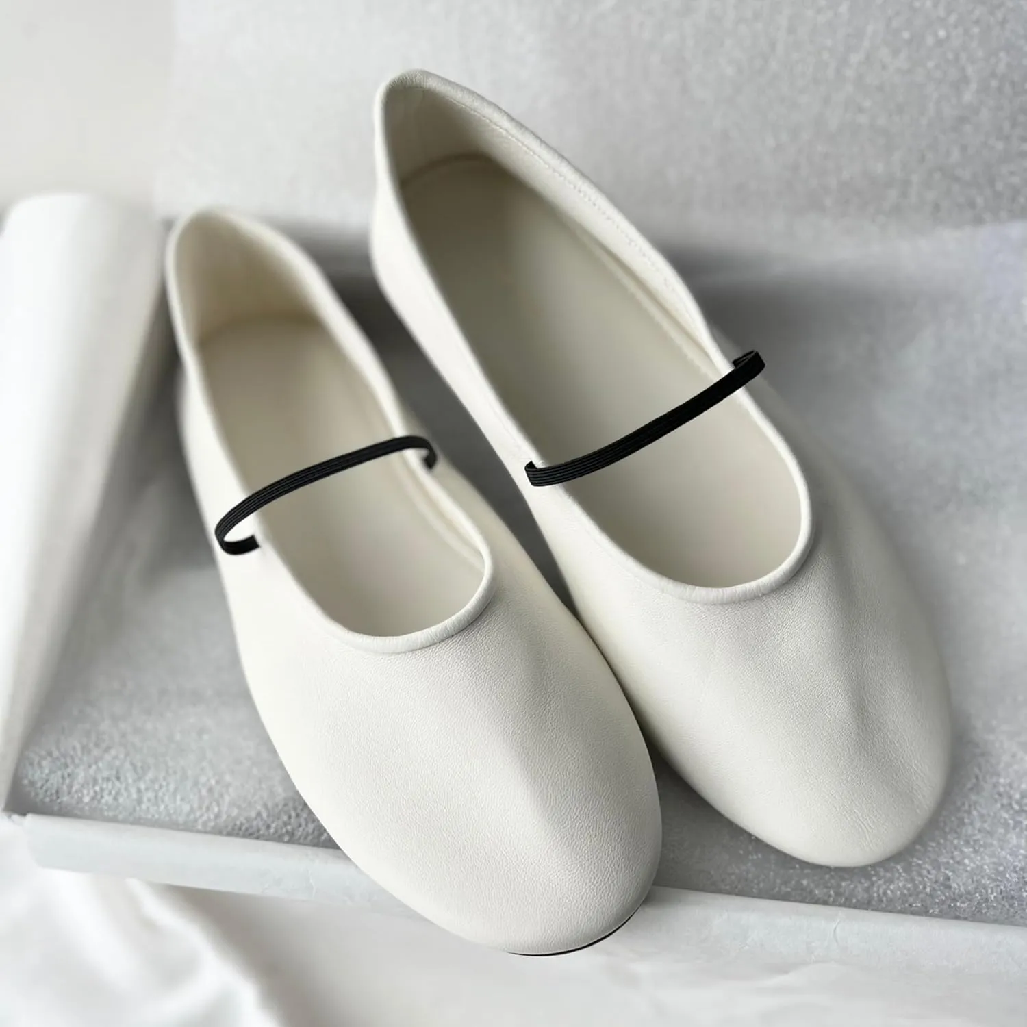 Mary Jane Ballet Flats Women Round Toe Ballerina Slip On Flats Comfortable Soft Flat Shoes for Women