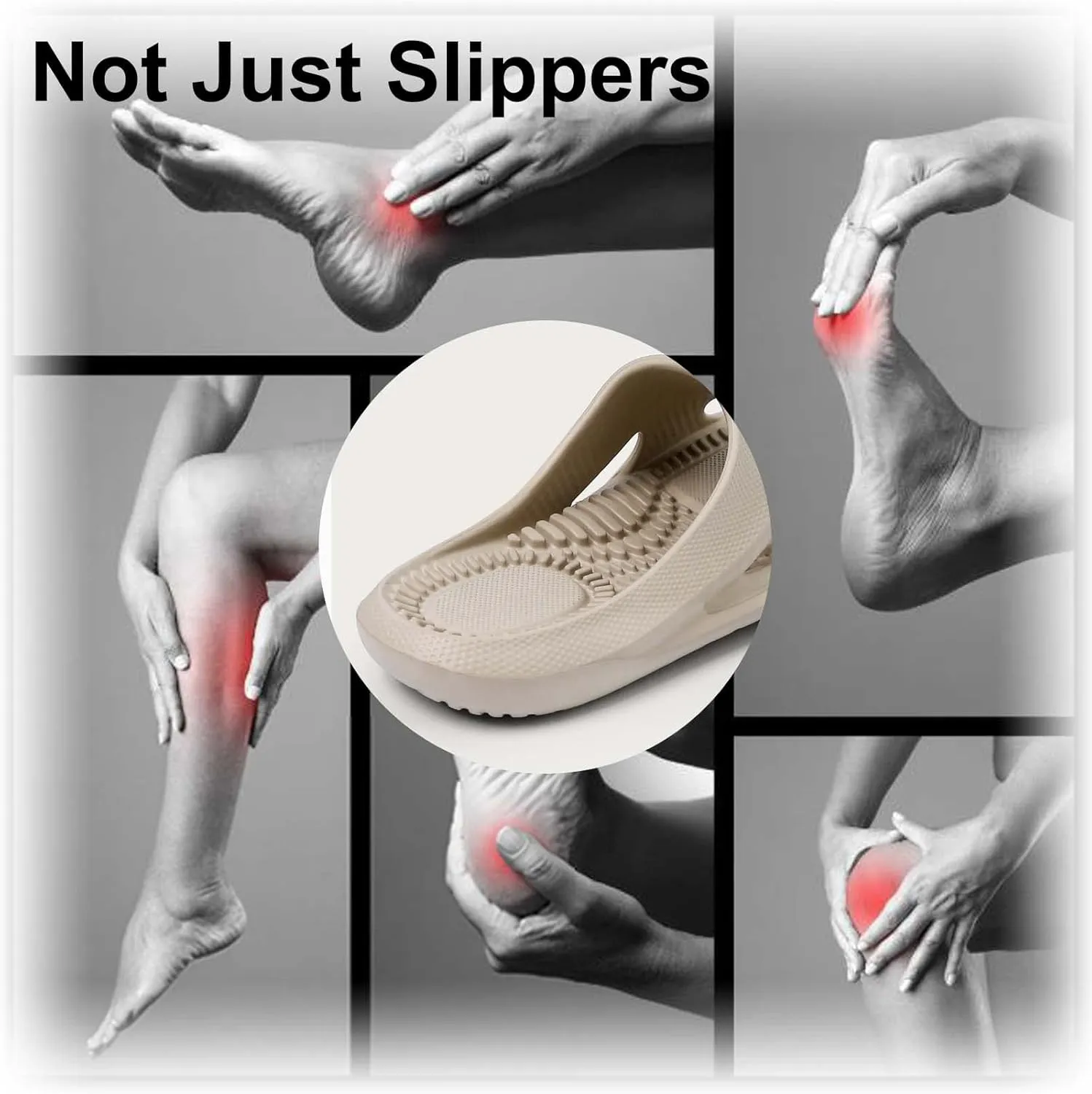 Massage Slippers Women Men Sandals Open Toe Shower Shoes Summer House Slippers for Bath Plantar Fasciitis Slides Ladies Girls Gym Non Slip Indoor
