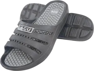 Massing Comfort Slides, Waterproof Slip On Sandals, Black/Gray, Mens Size 9