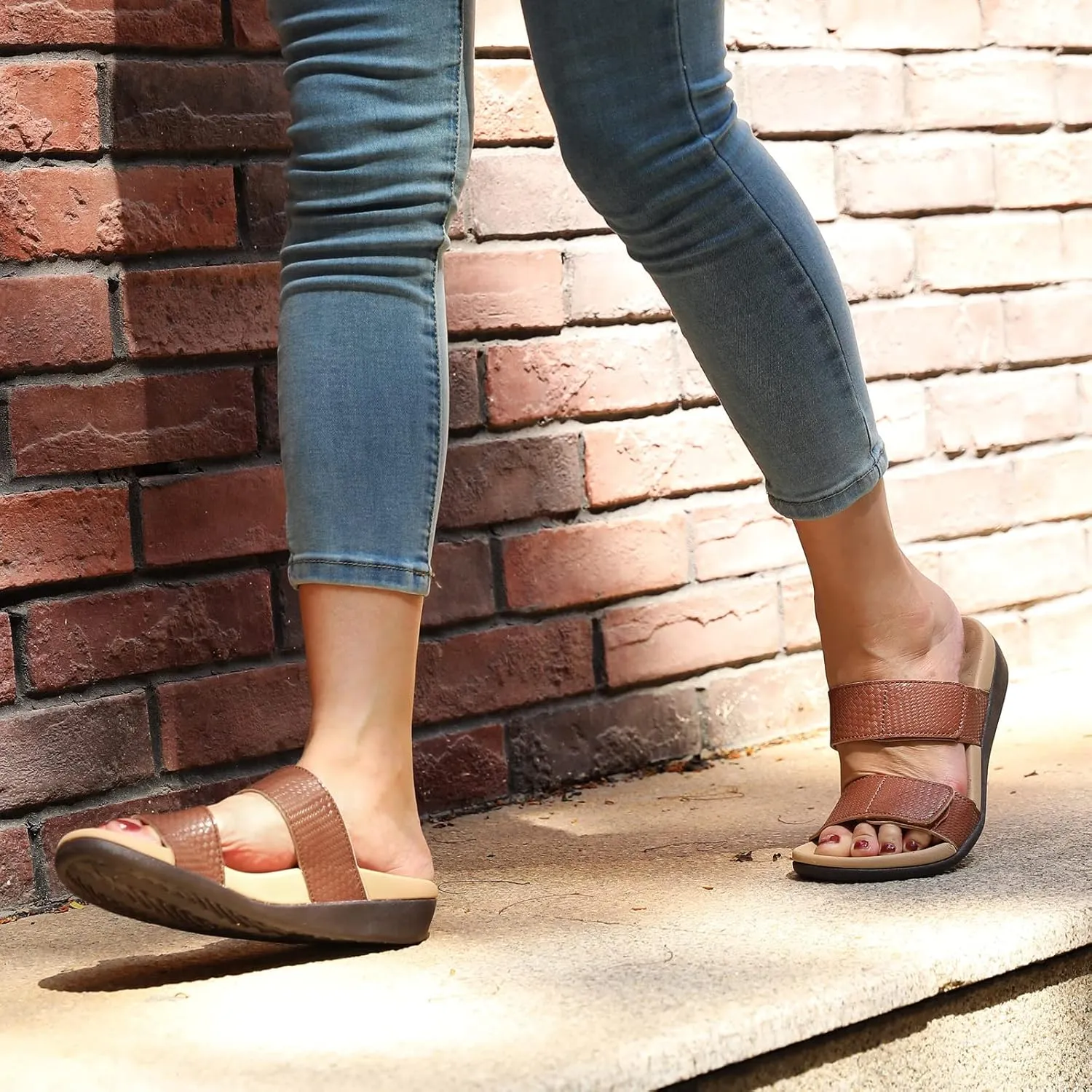 MEGNYA Orthotic Sandals for Women, Plantar Fasciitis Sandals for Flat Feet, Orthopedic Walking Slide Sandals with Arch Support