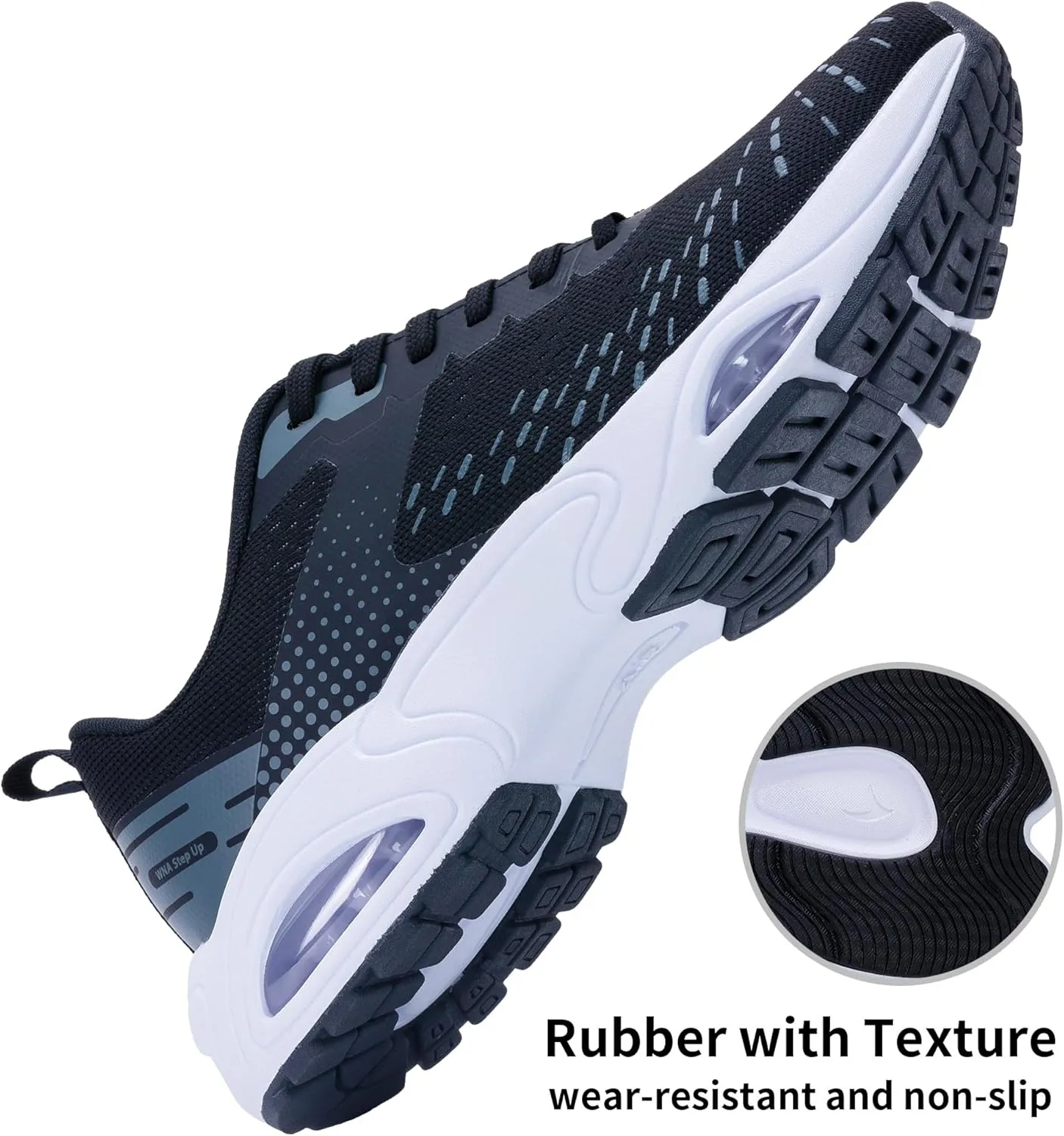 Men Running Shoes with Dual cushionings Breathable Lightweight Tennis Walking Sneakers Memory Foam Athletic Sport Shoes