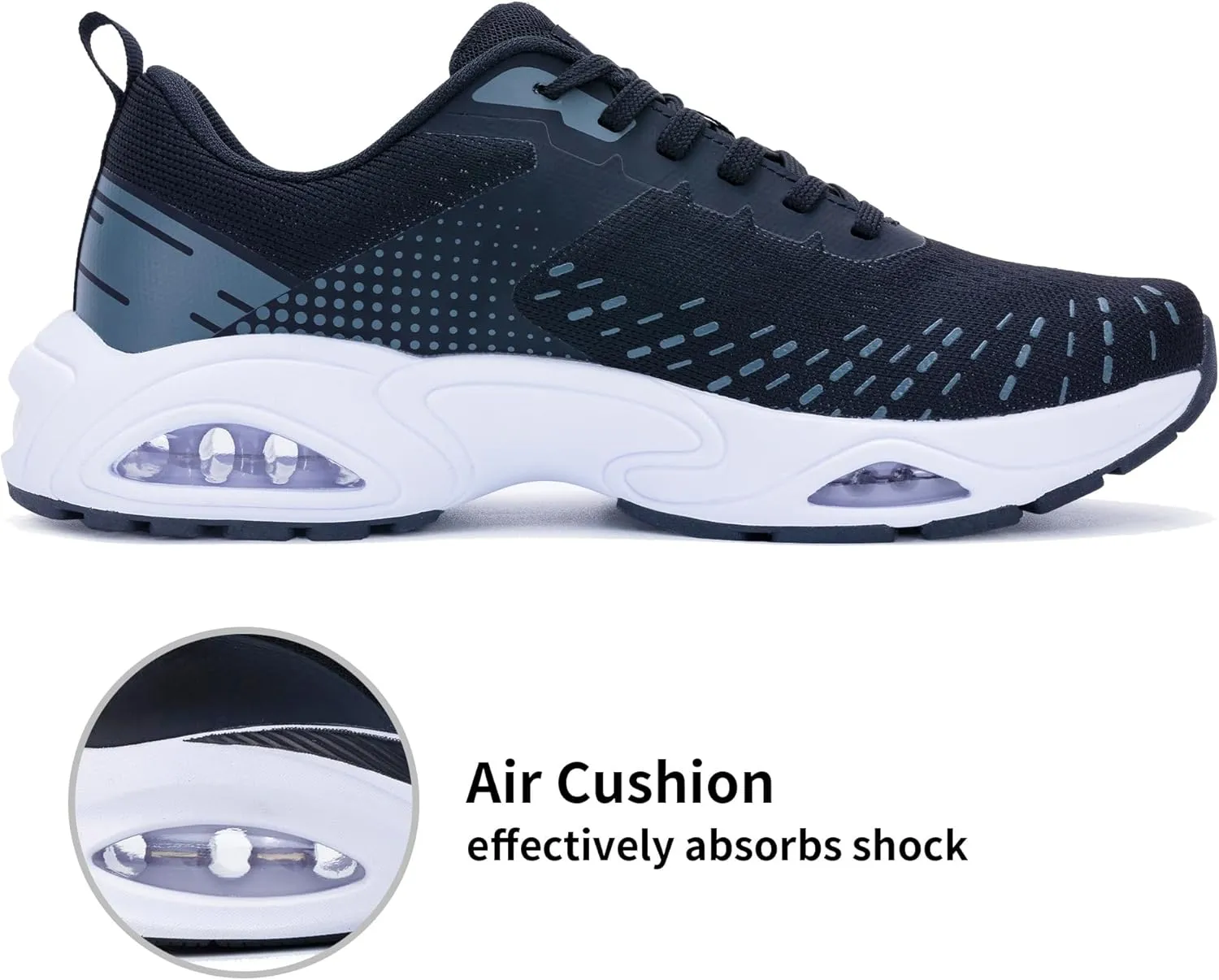 Men Running Shoes with Dual cushionings Breathable Lightweight Tennis Walking Sneakers Memory Foam Athletic Sport Shoes