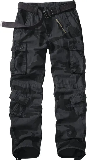 Men's BDU Casual Military Pants, Tactical Wild Army Combat ACU Rip Stop Camo Cargo Work Pants Trousers with 8 Pockets