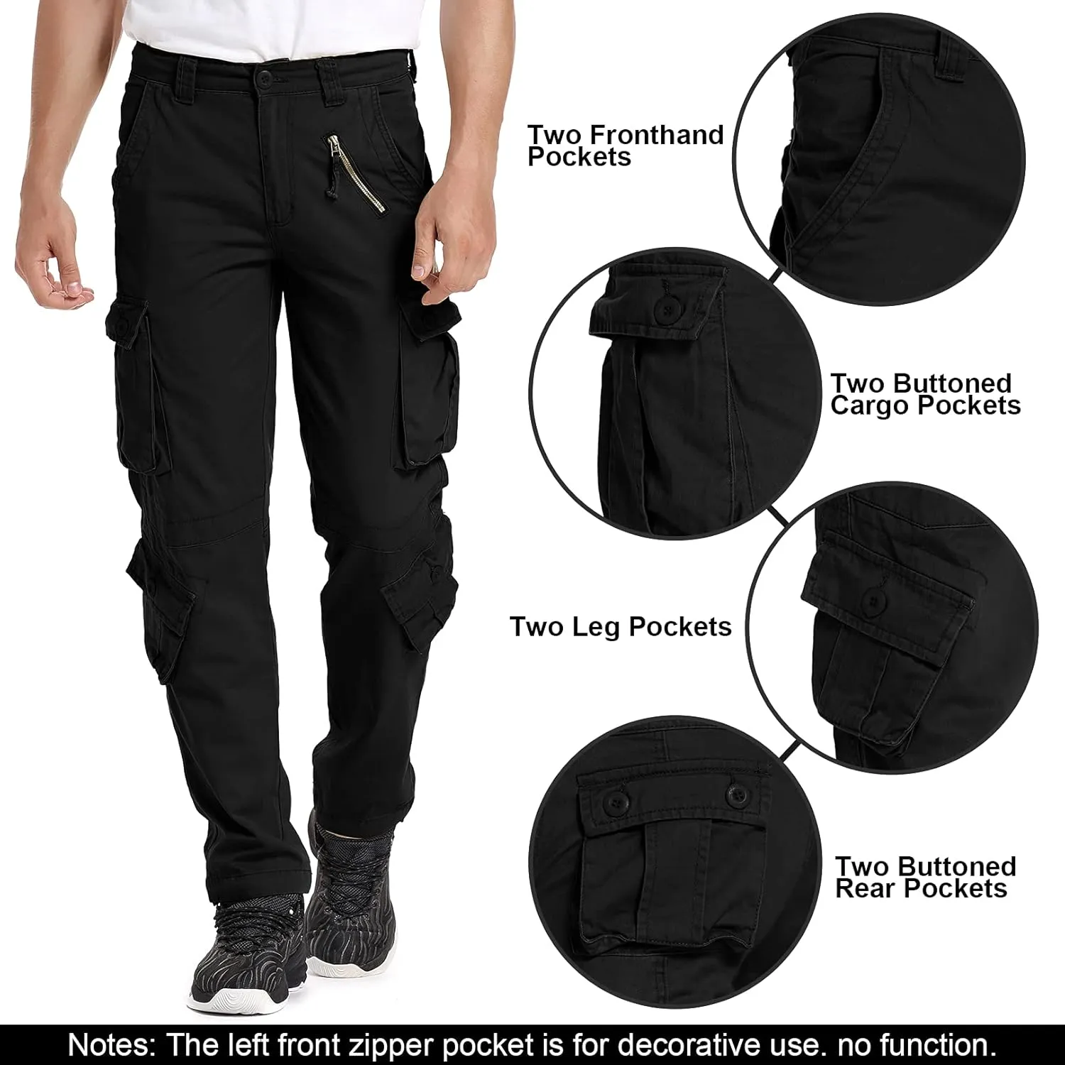 Men's BDU Casual Military Pants, Tactical Wild Army Combat ACU Rip Stop Camo Cargo Work Pants Trousers with 8 Pockets
