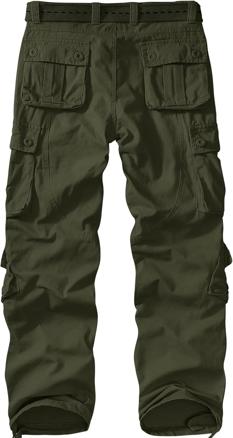 Men's BDU Casual Military Pants, Tactical Wild Army Combat ACU Rip Stop Camo Cargo Work Pants Trousers with 8 Pockets