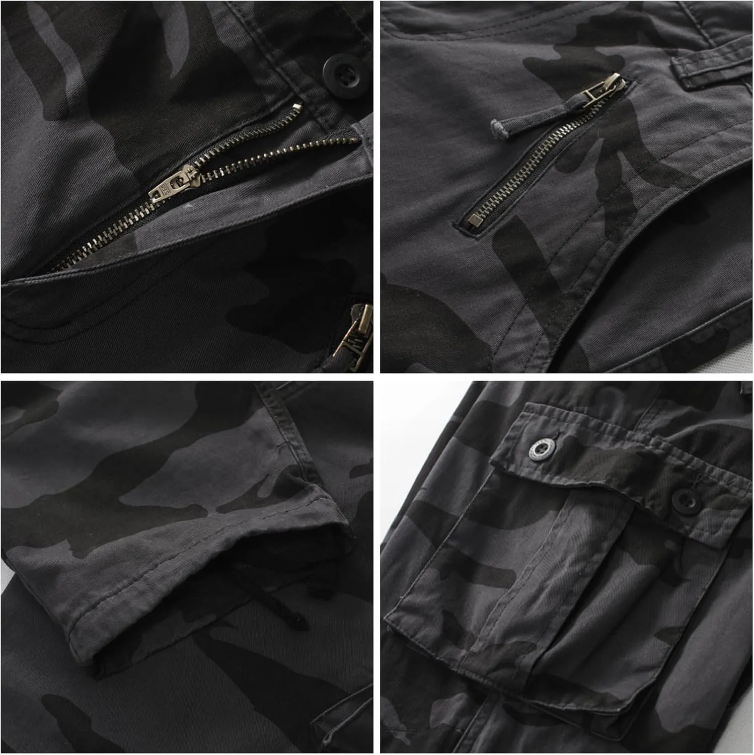 Men's BDU Casual Military Pants, Tactical Wild Army Combat ACU Rip Stop Camo Cargo Work Pants Trousers with 8 Pockets