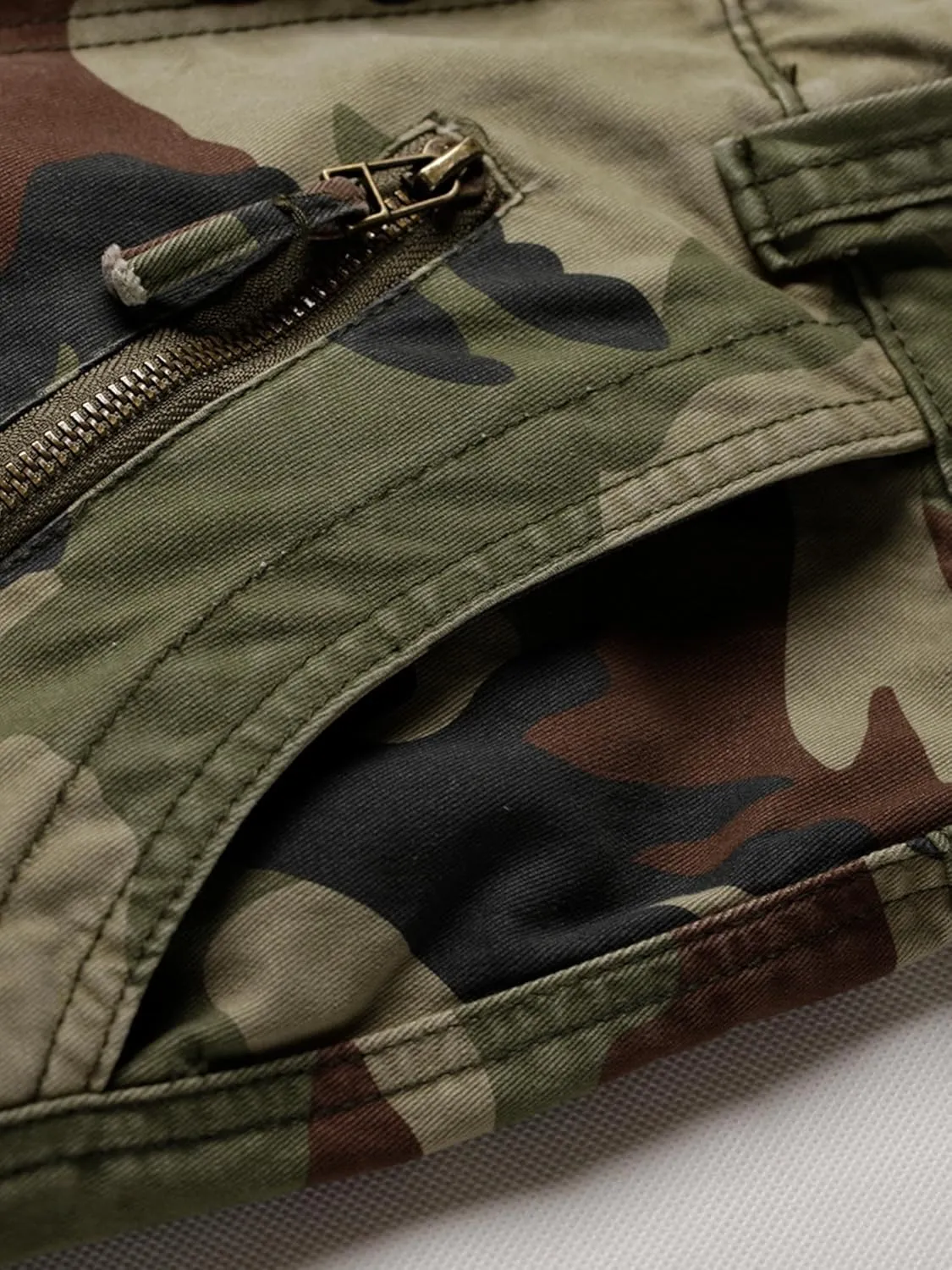 Men's Camo BDU Cargo Tactical Ripstop Casual Lightweight Baggy Combat 100% Cotton Pants with 8 Pockets(No Belt)