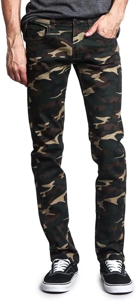 Mens Camouflage Skinny Fit Jeans