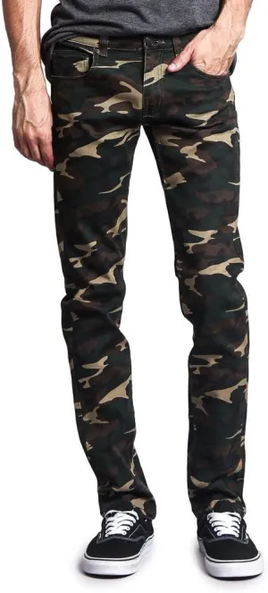 Mens Camouflage Skinny Fit Jeans