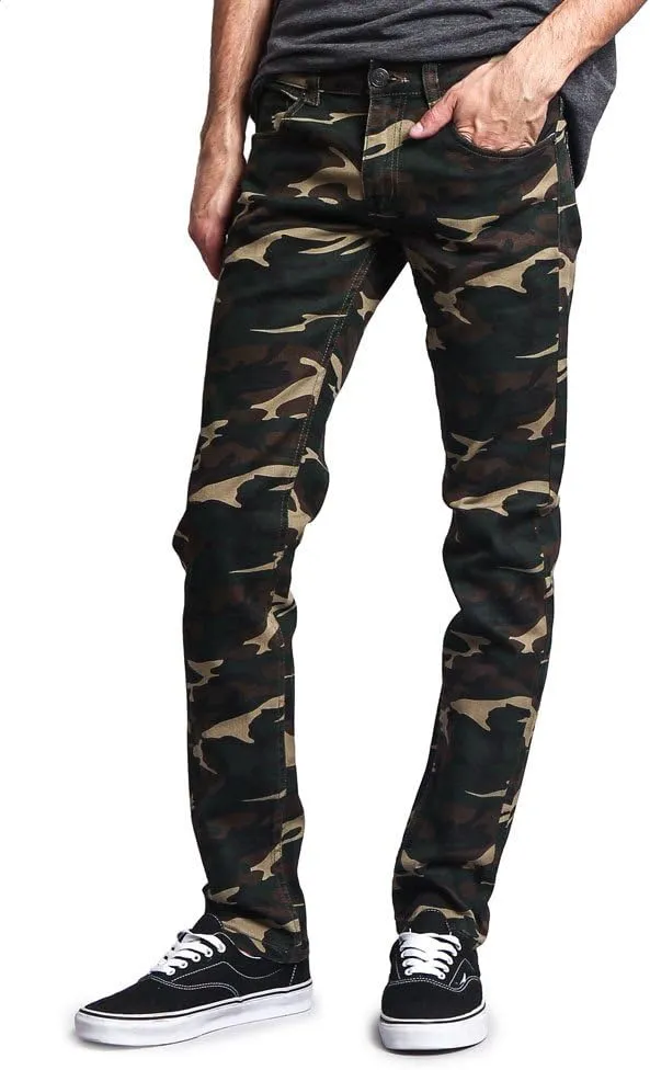 Mens Camouflage Skinny Fit Jeans
