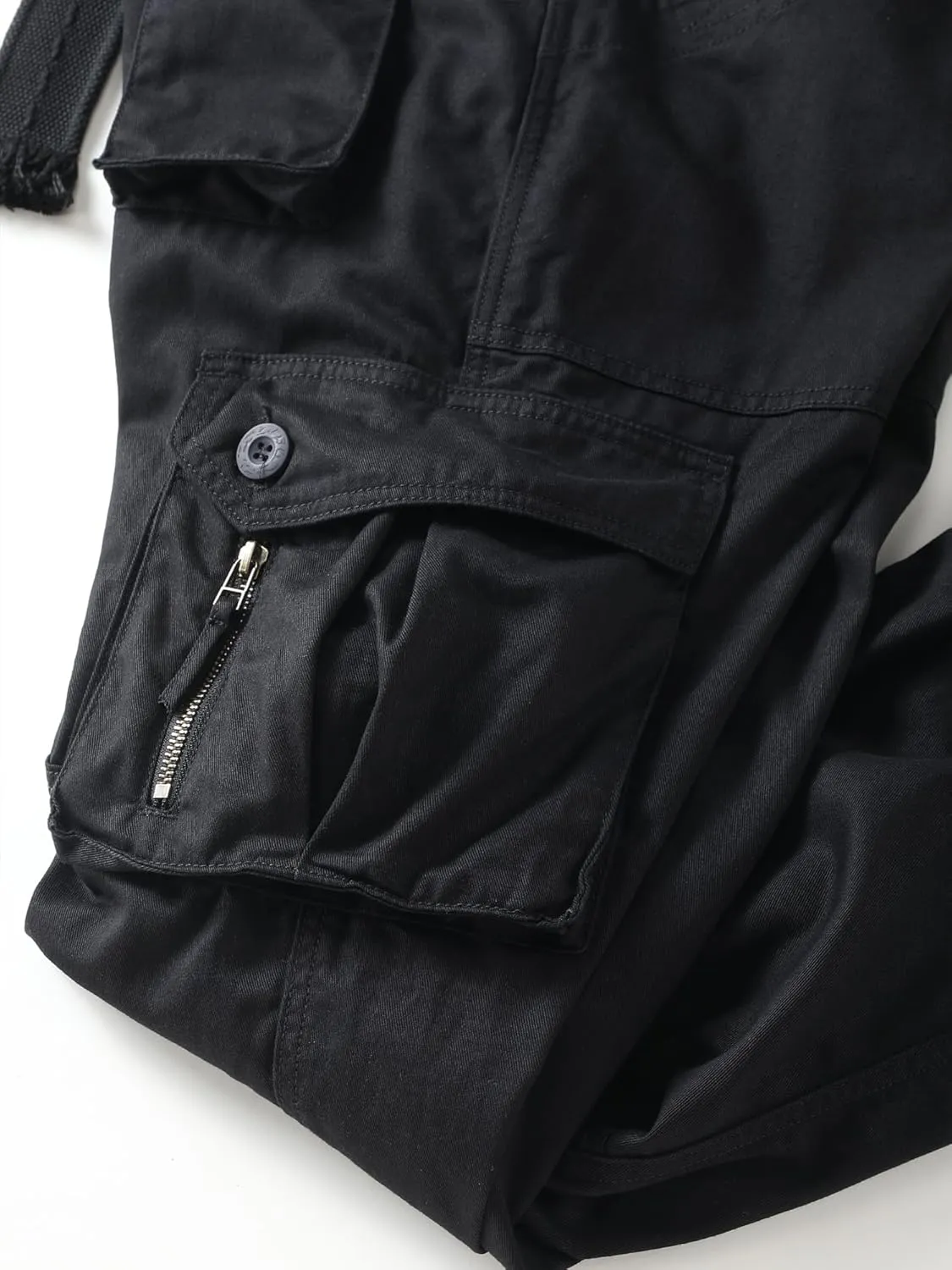 Men's Cargo Work Pants Cotton Casual Wild Outdoor Ripstop Camo Trousers with 9 Pockets