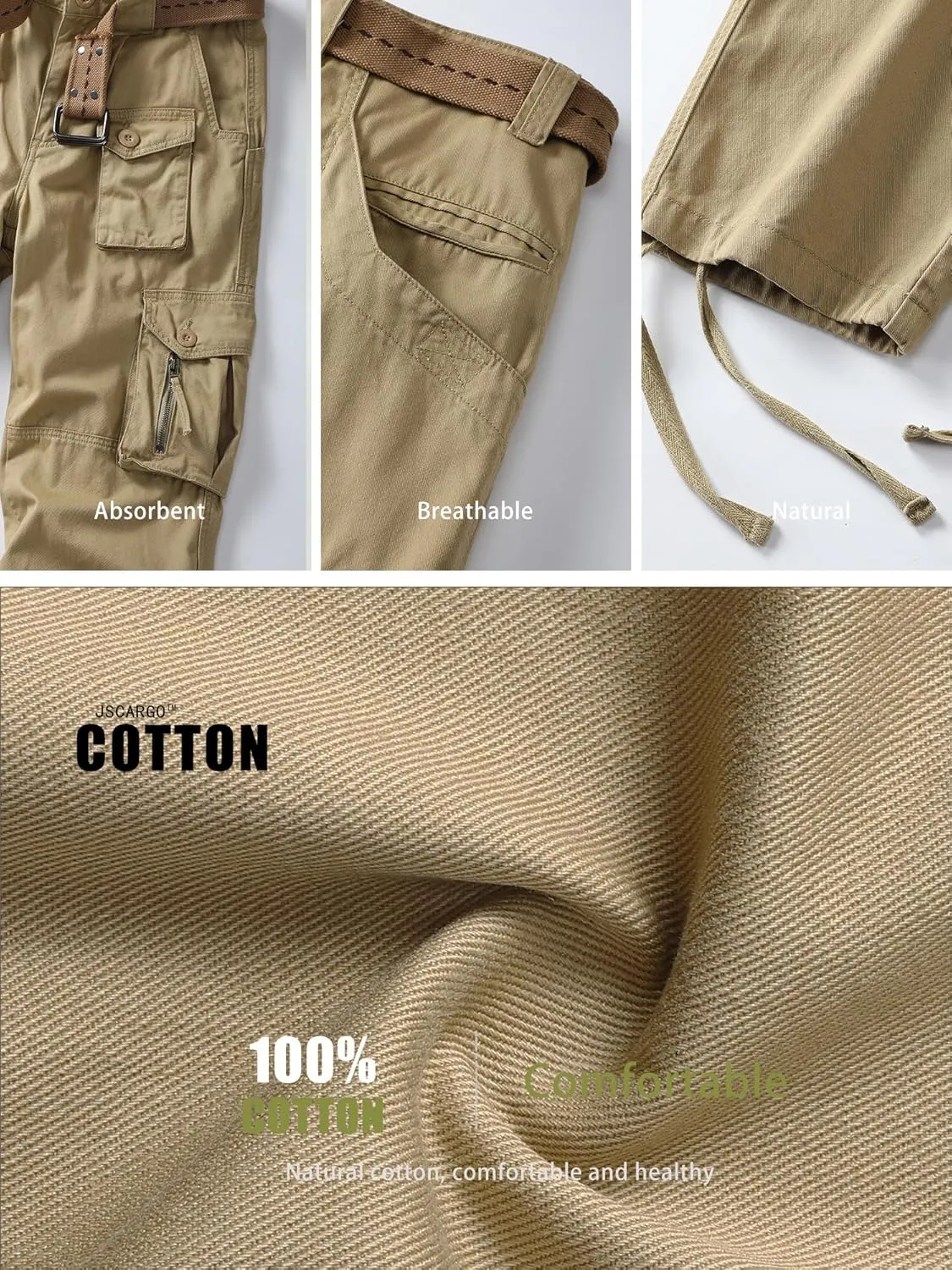 Men's Cargo Work Pants Cotton Casual Wild Outdoor Ripstop Camo Trousers with 9 Pockets