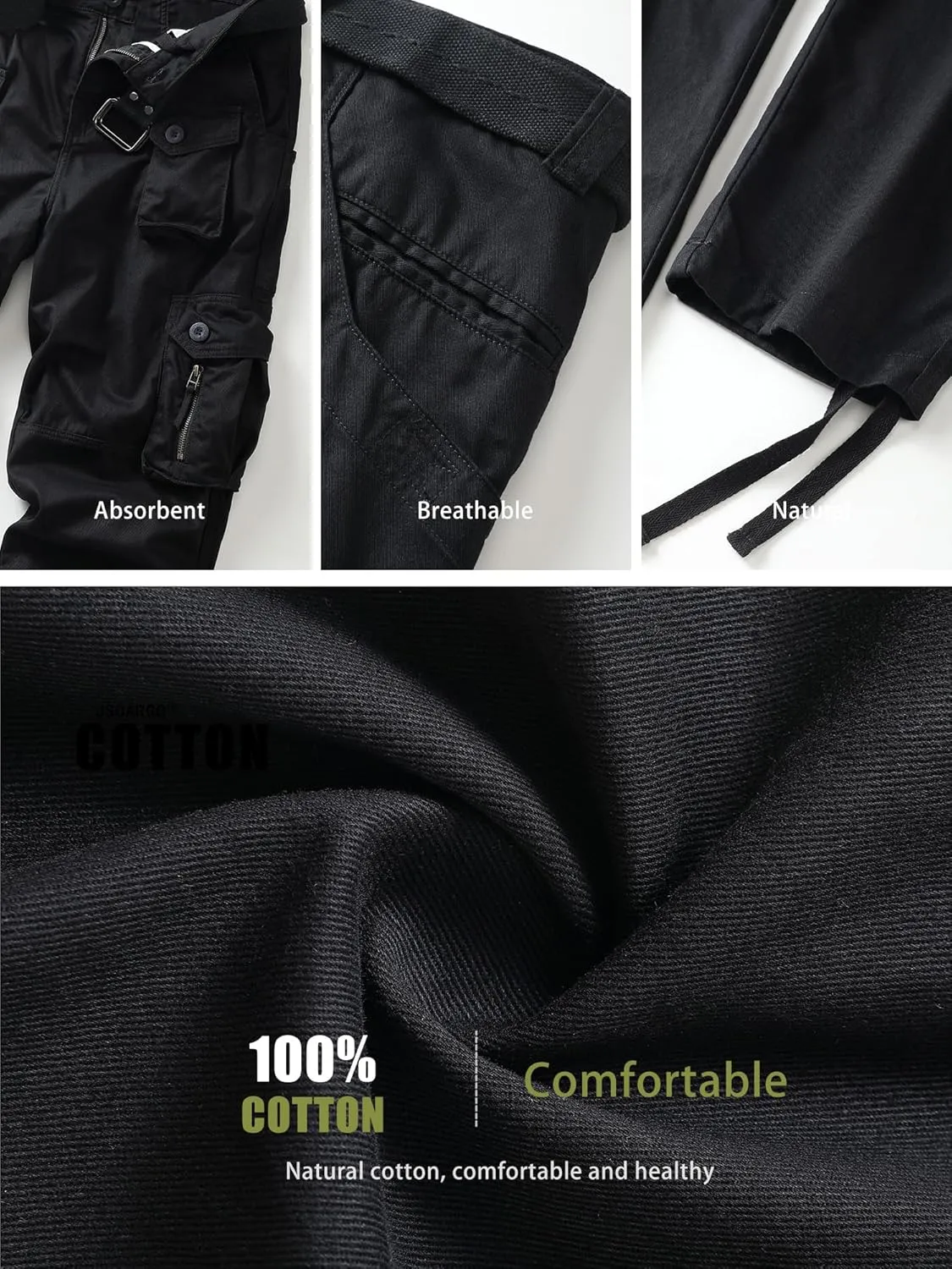 Men's Cargo Work Pants Cotton Casual Wild Outdoor Ripstop Camo Trousers with 9 Pockets