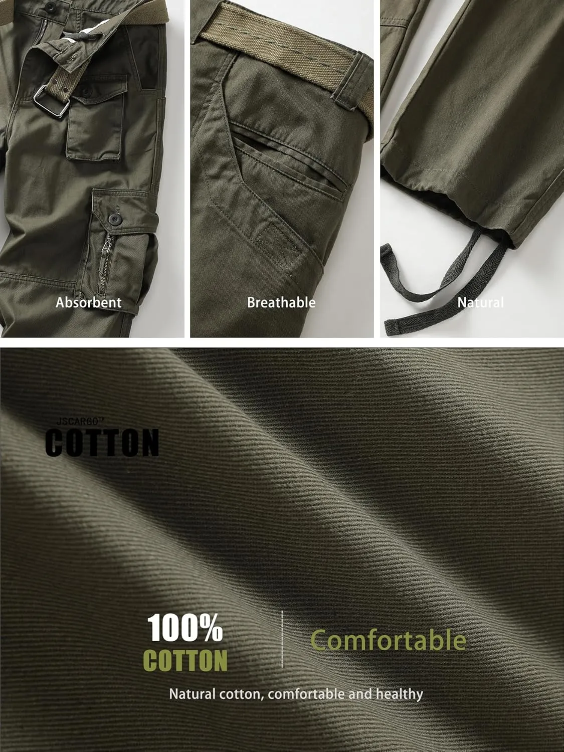 Men's Cargo Work Pants Cotton Casual Wild Outdoor Ripstop Camo Trousers with 9 Pockets