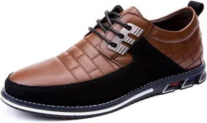 Men's Casual Lace Up Business Oxford Leather Shoes Comfort Loafers for Male Business Work Office Dress