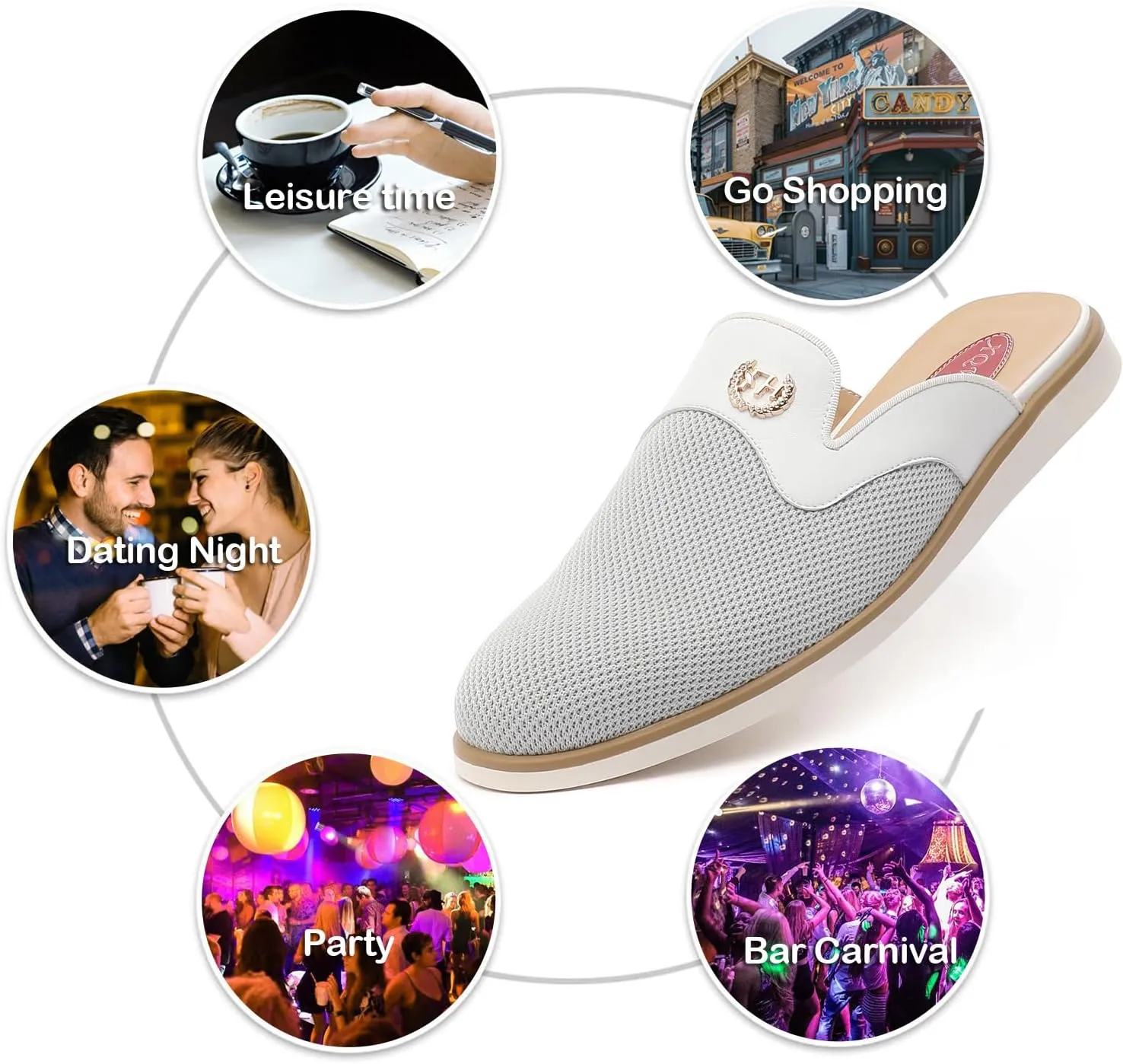 Men's Casual Slip-on Mule Loafer,Mens Fashion Backless Dress Slippers Comfy Lightweight Walking Penny Shoes for Men