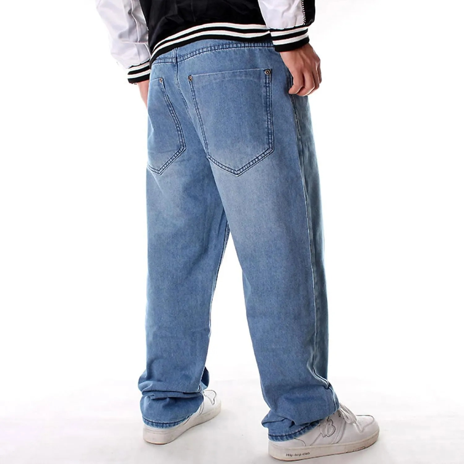 Men's Classic Baggy Jeans Hip Hop Streewear Jeans Casual Dance Jogging Trousers Loose Fit Denim Pants