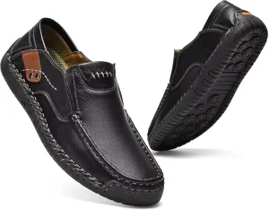 Men's Leather Loafers Slip On Shoes,Casual Fashion Business Arkget Office Driving Shoes for Men【includes Extra Insole】