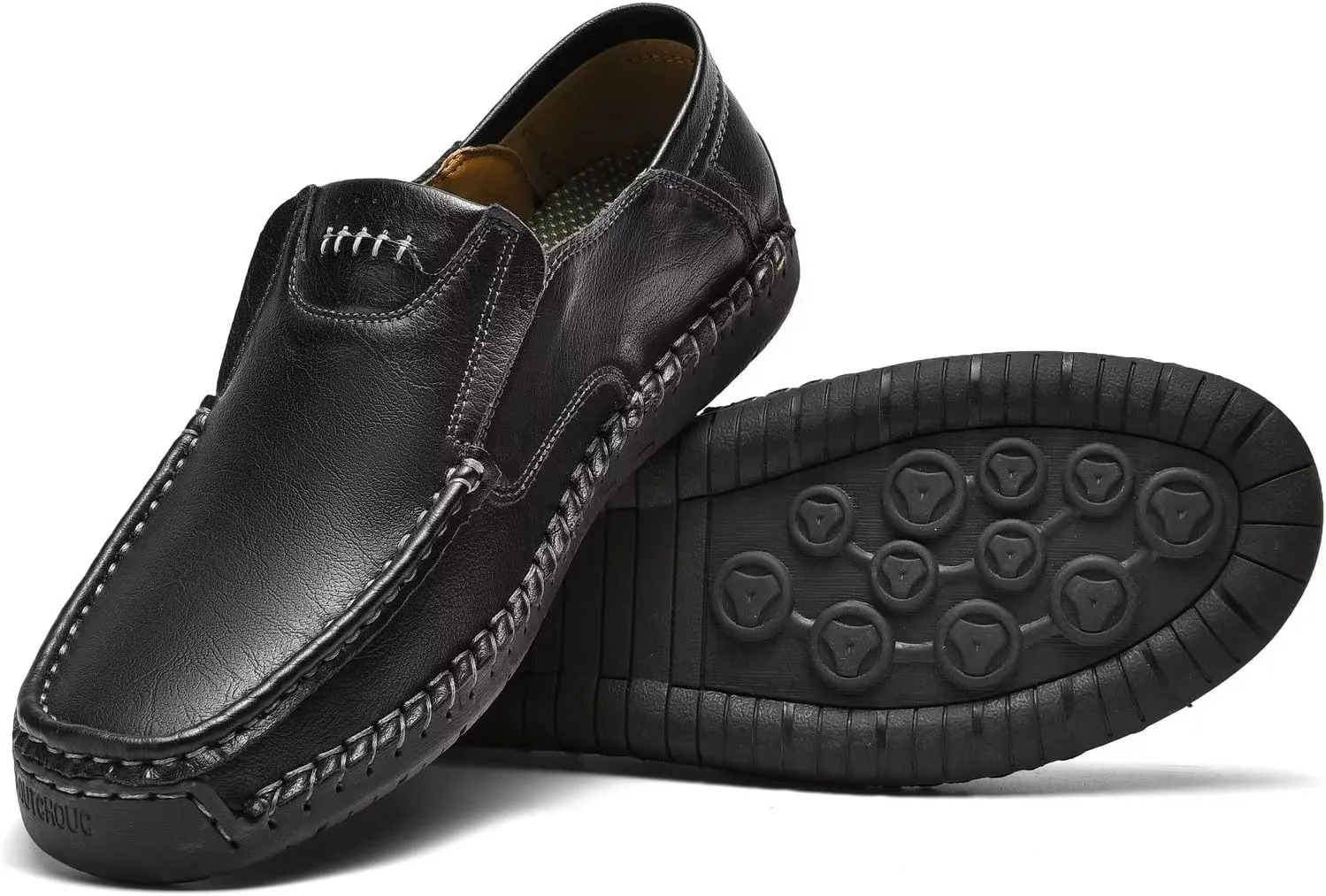 Men's Leather Loafers Slip On Shoes,Casual Fashion Business Arkget Office Driving Shoes for Men【includes Extra Insole】