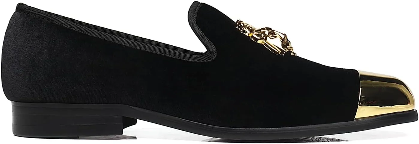 Men's Loafers Fashion Gold Buckle Wedding Party Shoes