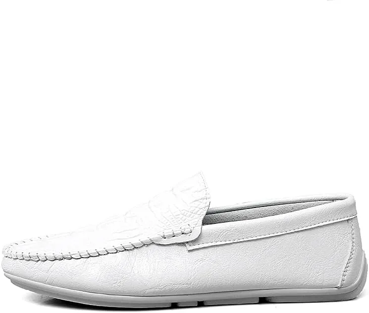 Men's Loafers Round Toe Crocodile Print Vegan Leather Anti-Slip Slip Resistant Comfortable Outdoor Classic Slip-on