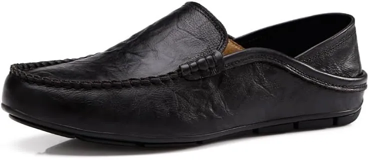 Men's Loafers Shoes Round Toe Vegan Leather Loafer Shoe Flexible Comfortable Flat Heel Party Outdoor Slip On