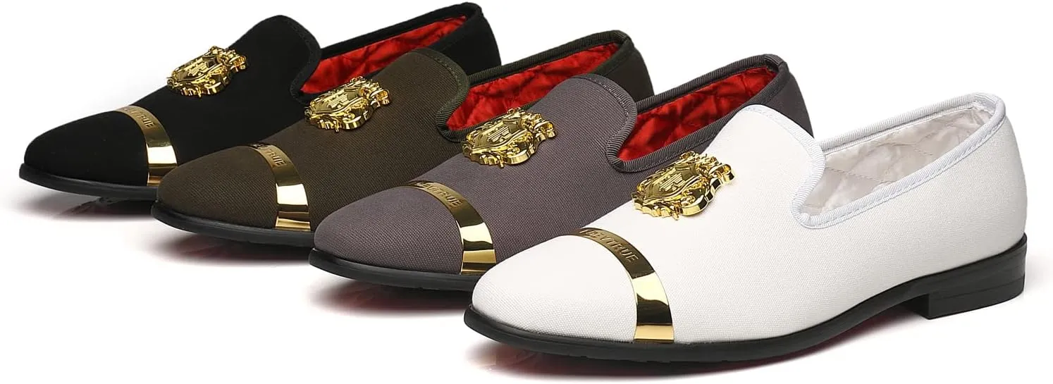 Men's Loafers Velvet Gold Buckle Fashion Handmade Party Wedding Prom Shoes
