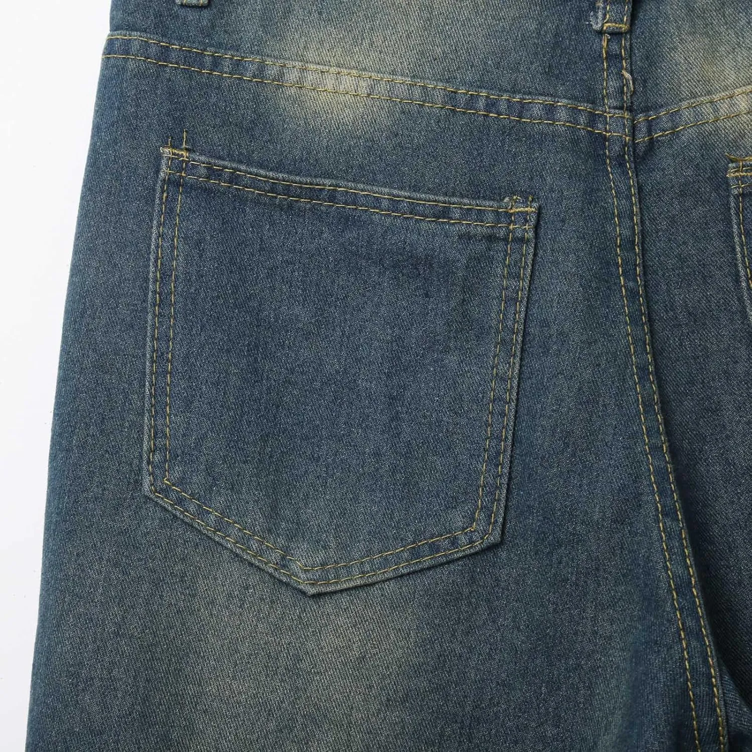 Men's Loose Fit Hip Hop Cropped Jean Shorts Baggy Denim Shorts with Pockets Casual Summer Streetwear Clothes