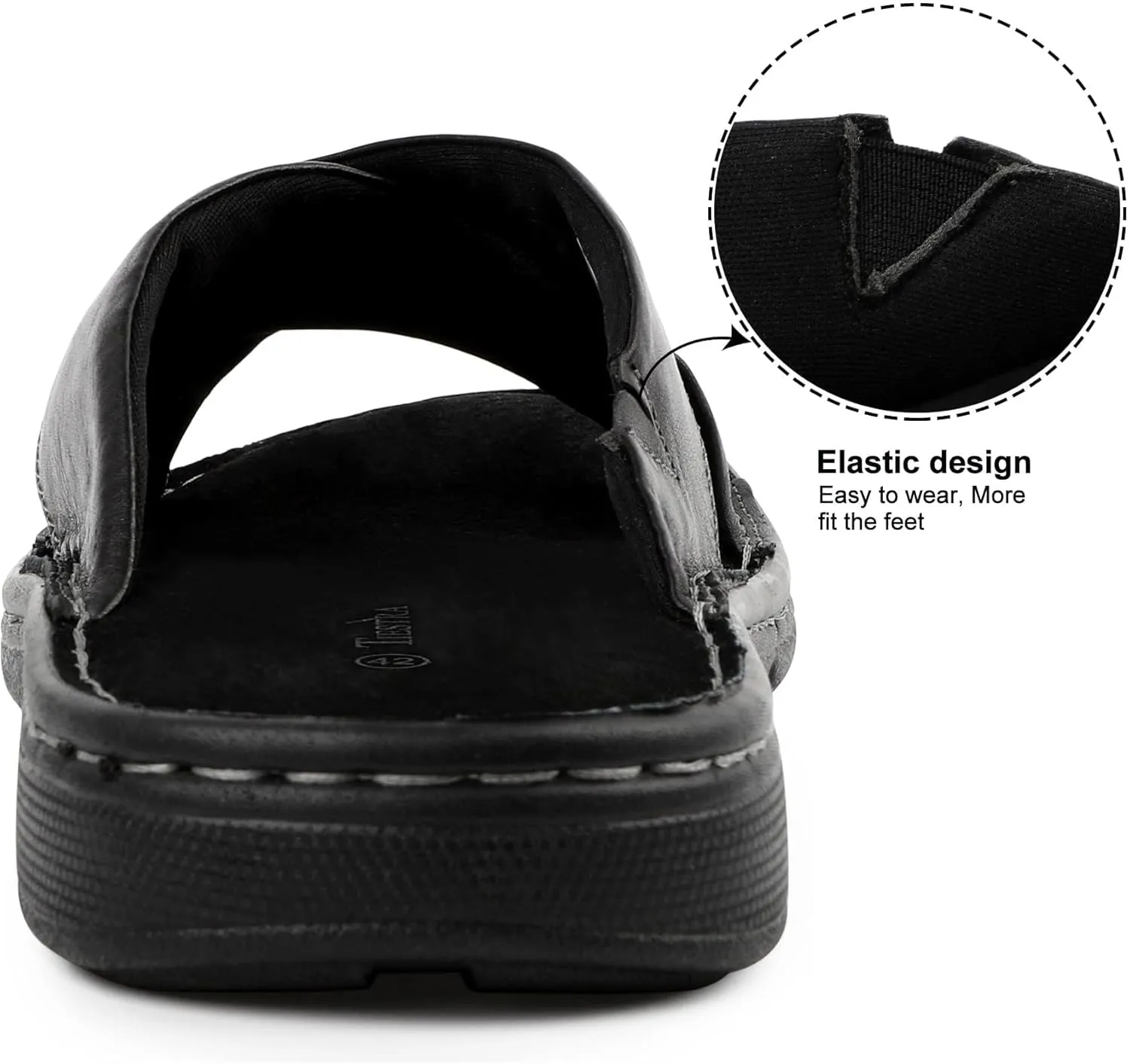 Mens Napa Leather Slides Sandals Soft Cushion Dress Sandals with Memory Foam Footbed Comfortable & Lightweight Summer Beach Indoor & Outdoor Slip On Casual Footwear