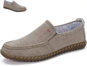 Men's Old Beijing Cloth Shoes, Breathable Soft-Soled Wear-Resistant Loafers, Kung Fu Tai Chi Pure Cotton Canvas Shoes. (Camel,11.5)