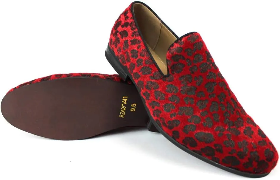 Men's Slip On Leopard Print Modern Dress Shoes Loafers