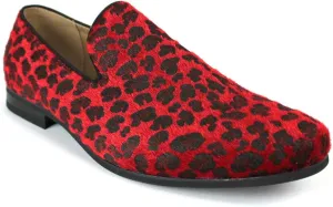 Men's Slip On Leopard Print Modern Dress Shoes Loafers
