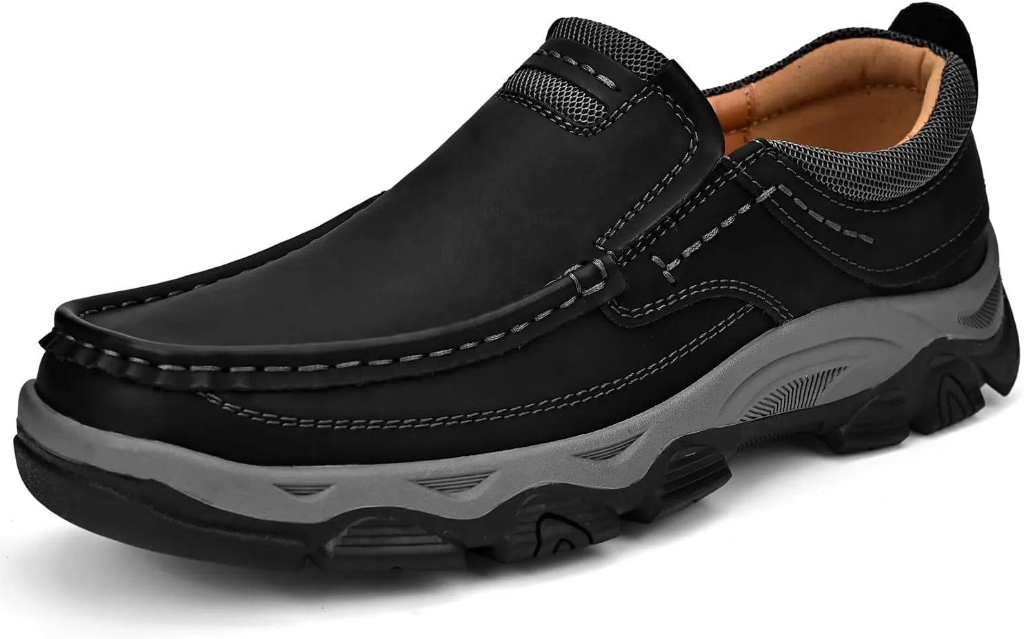 Mens Slip on Loafers Casual Leather Shoes Walking for Work Office Dress Outdoor Shoes