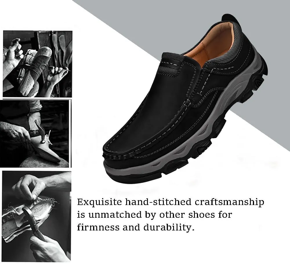 Mens Slip on Loafers Casual Leather Shoes Walking for Work Office Dress Outdoor Shoes