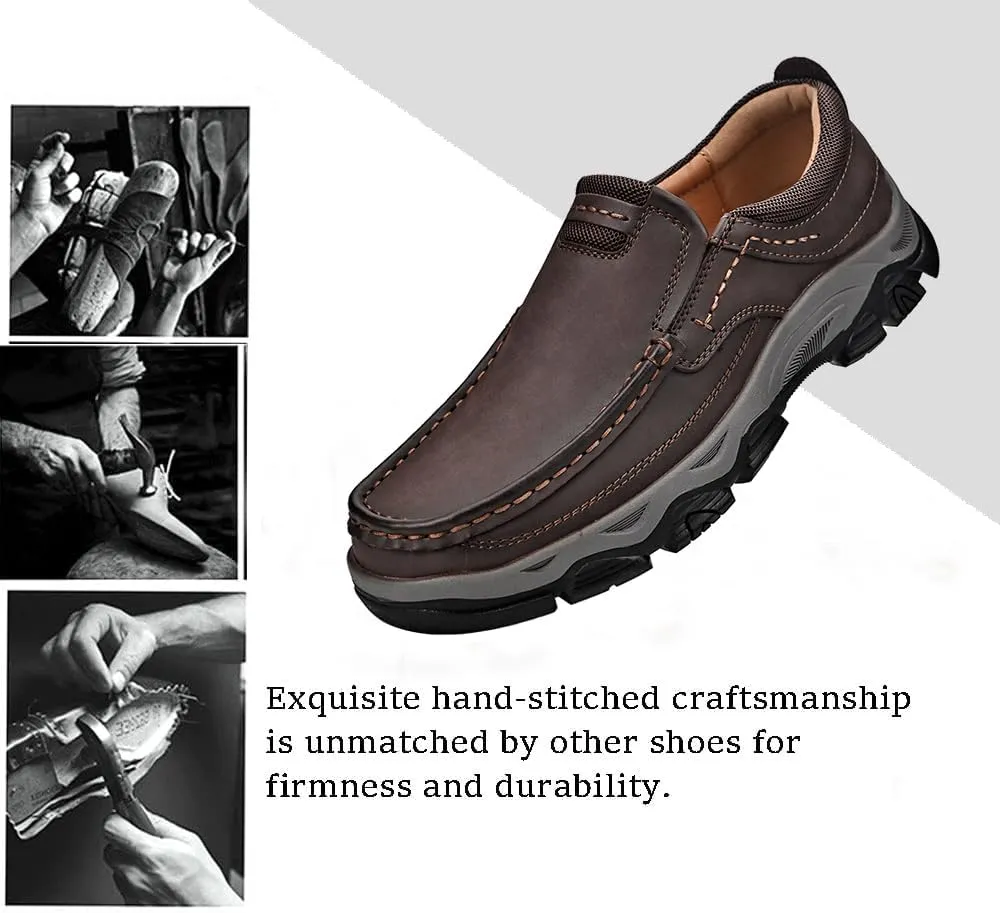 Mens Slip on Loafers Casual Leather Shoes Walking for Work Office Dress Outdoor Shoes