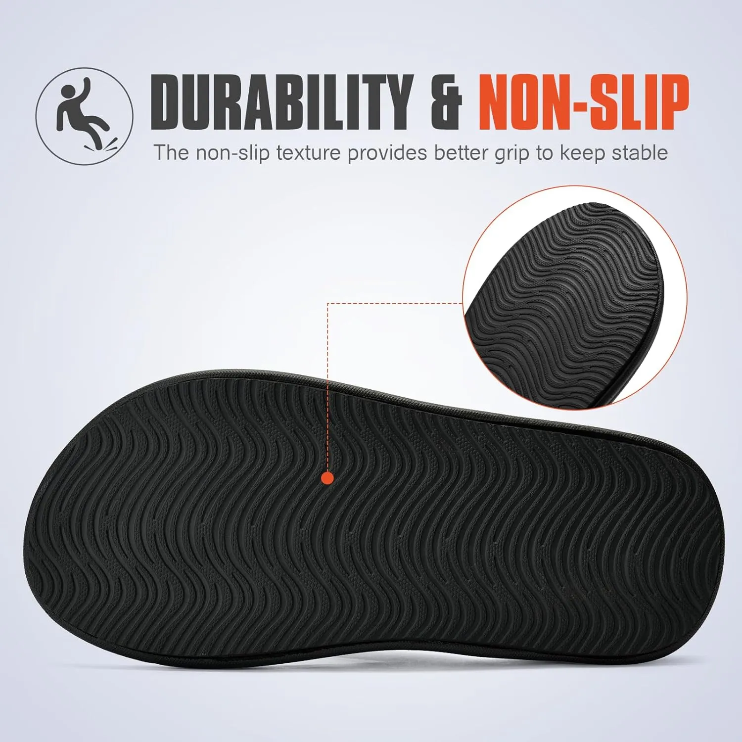 Men's Ultra Soft Cushion Flip Flops with Arch Support, Quick Dry Thong Sandals for Indoor & Outdoor Comfort