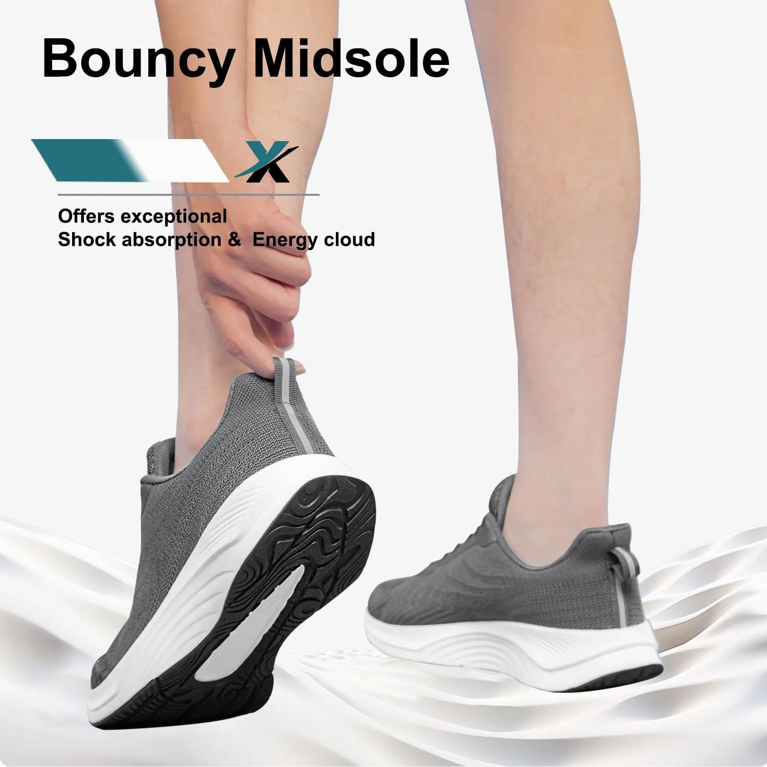 Men's Walking Shoes Slip on Comfortable Lightweight Running Shoes Athletic Gym Workout Cross Training Sneakers