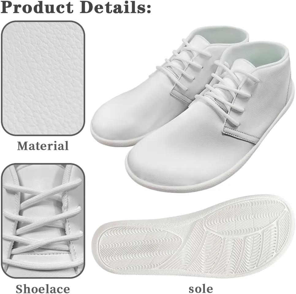 Men's Wide Barefoot Sneakers Minimalist Trail Running Shoes Fashion Wide Toe Workout Walking Shoe for Athletic Gym Size 5-14 White Sole