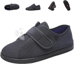 Men's Wide Width Elderly Shoes, Adjustable Lightweight Non Slip Slippers, Comfortable Womens Sandals for Elderly Arthritis Edema Feet