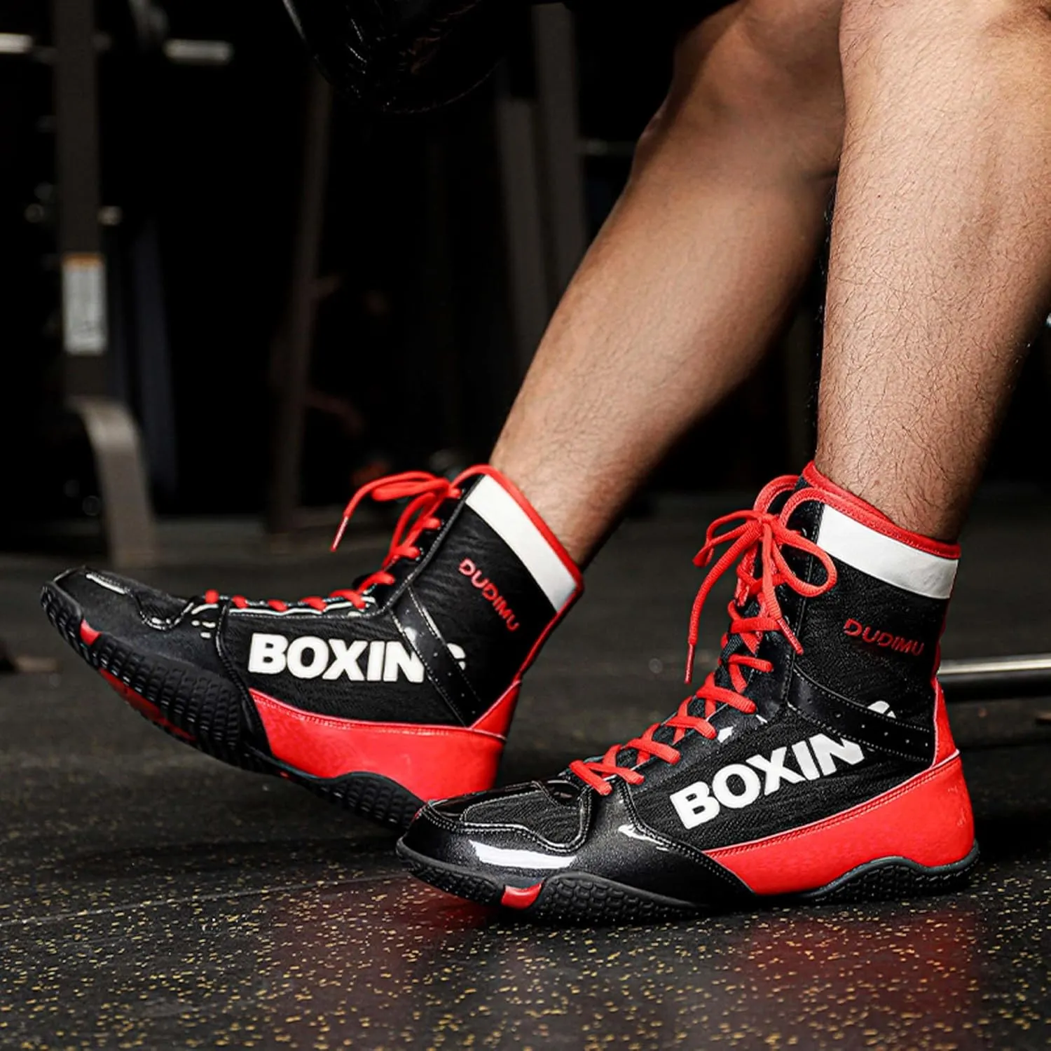 Men's Wrestling Boxing Shoes, Men's High Top Boxing Boots, All-Around Protection, Provides Stability, Breathable Mesh Upper, Sports, Fighting, Fitness, Weightlifting, Martial Arts